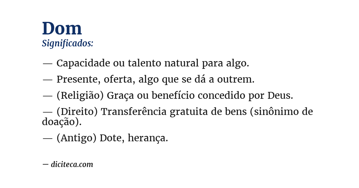 Significado de dom