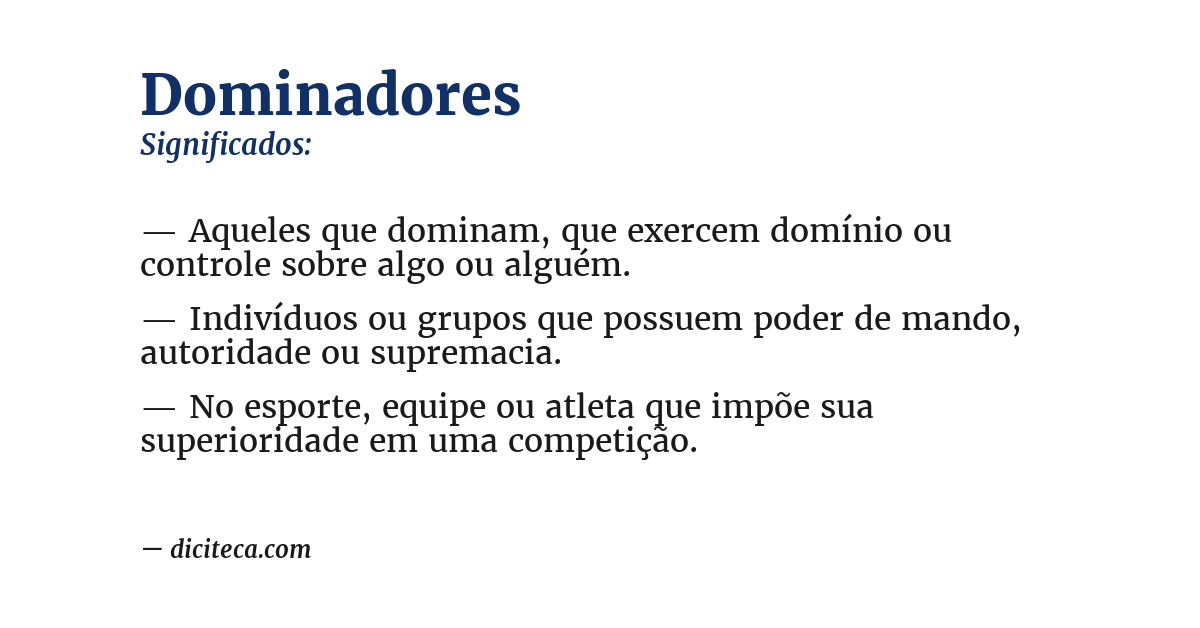 Significado de dominadores