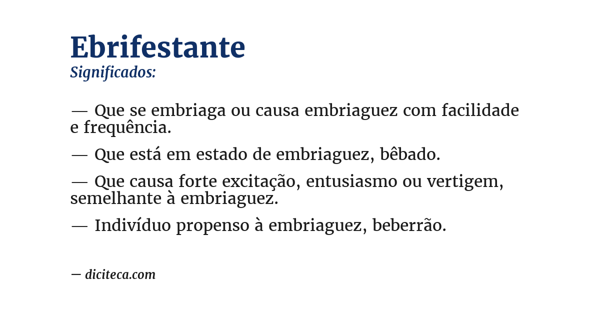 Significado de ebrifestante