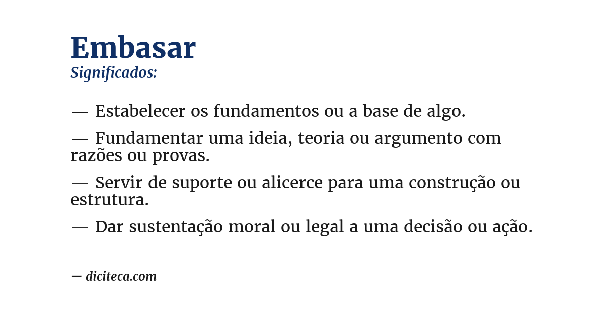 Significado de embasar