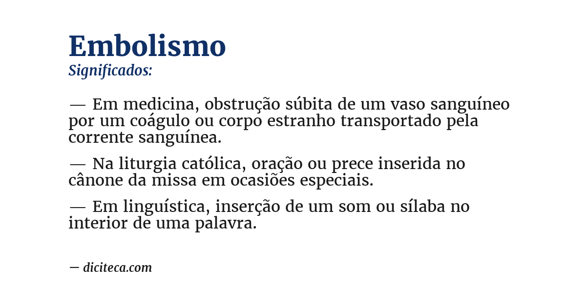 Significado de embolismo