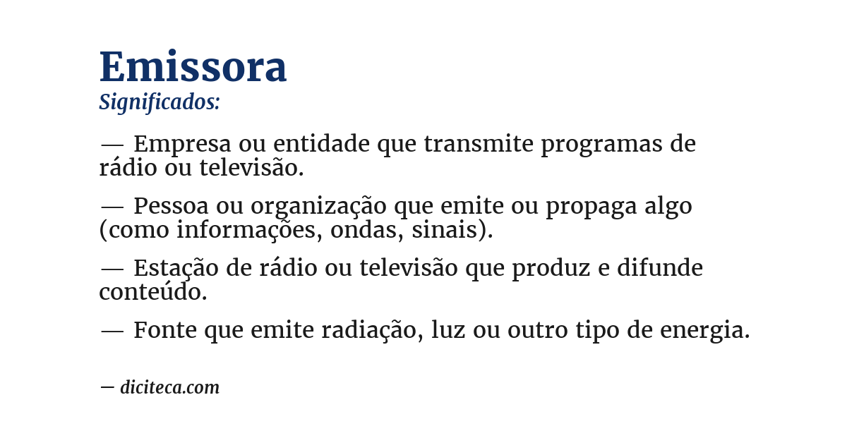 Significado de emissora