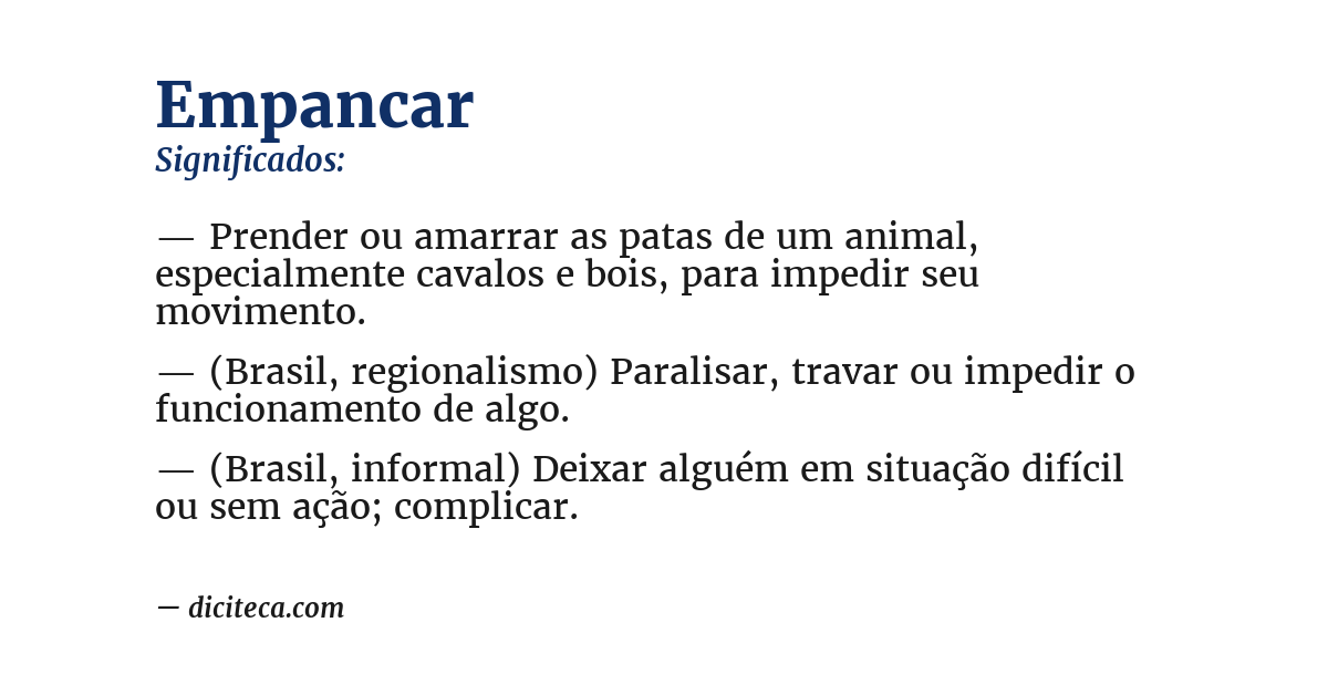 Significado de empancar