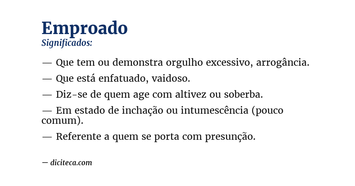 Significado de emproado