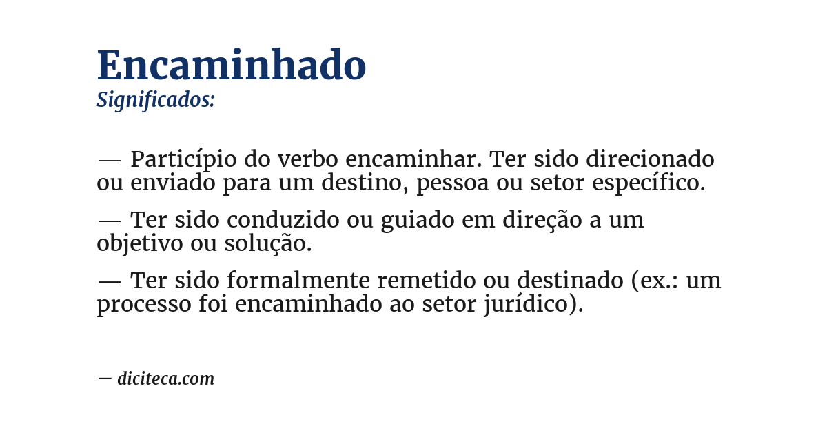 Significado de encaminhado