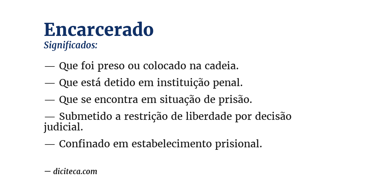 Significado de encarcerado
