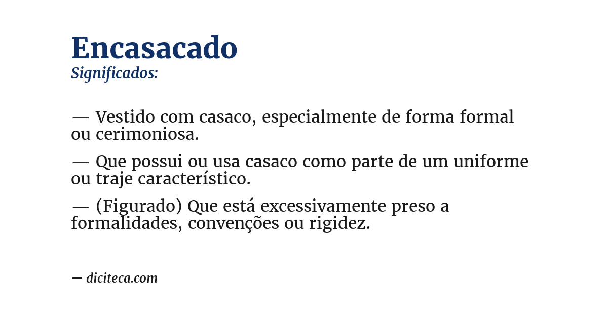 Significado de encasacado