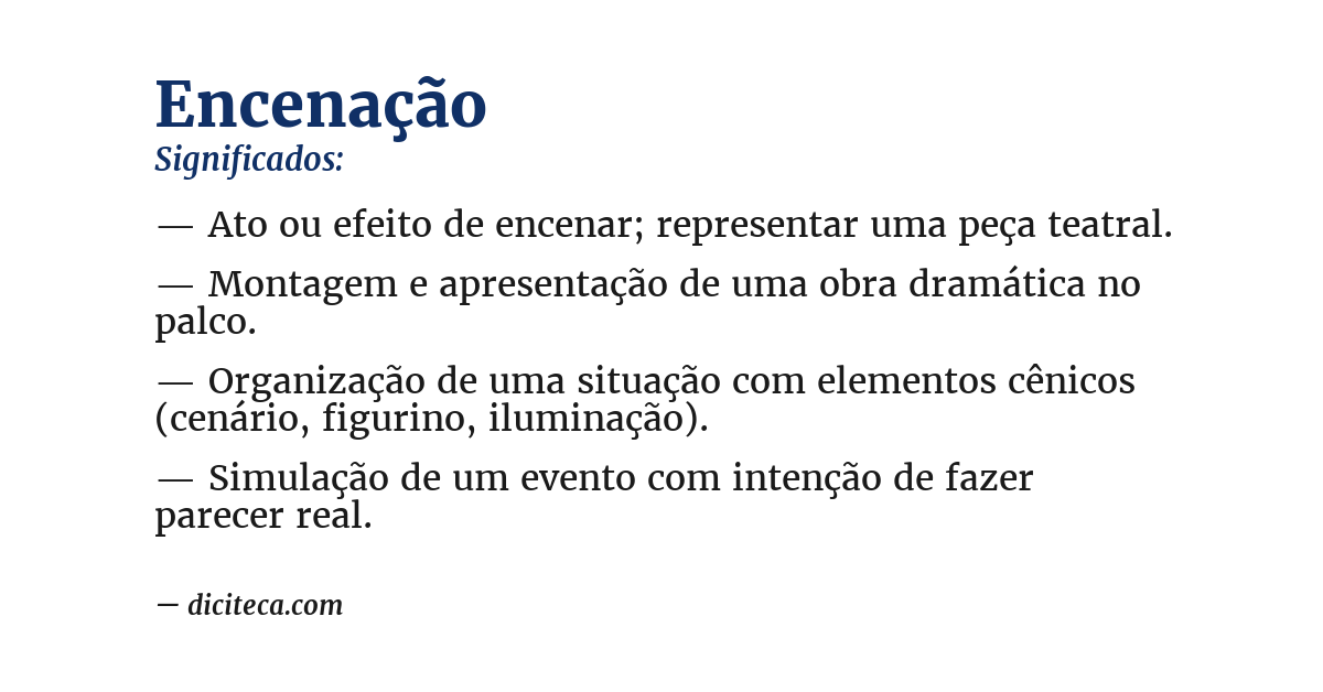 Significado de encenação