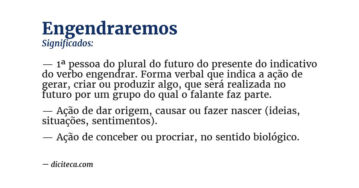 Significado de engendraremos