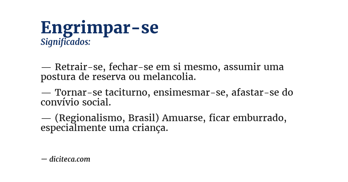 Significado de engrimpar-se