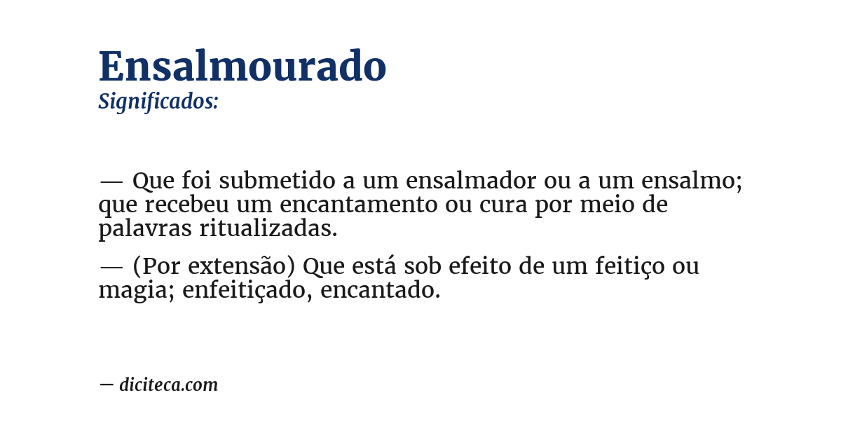 Significado de ensalmourado