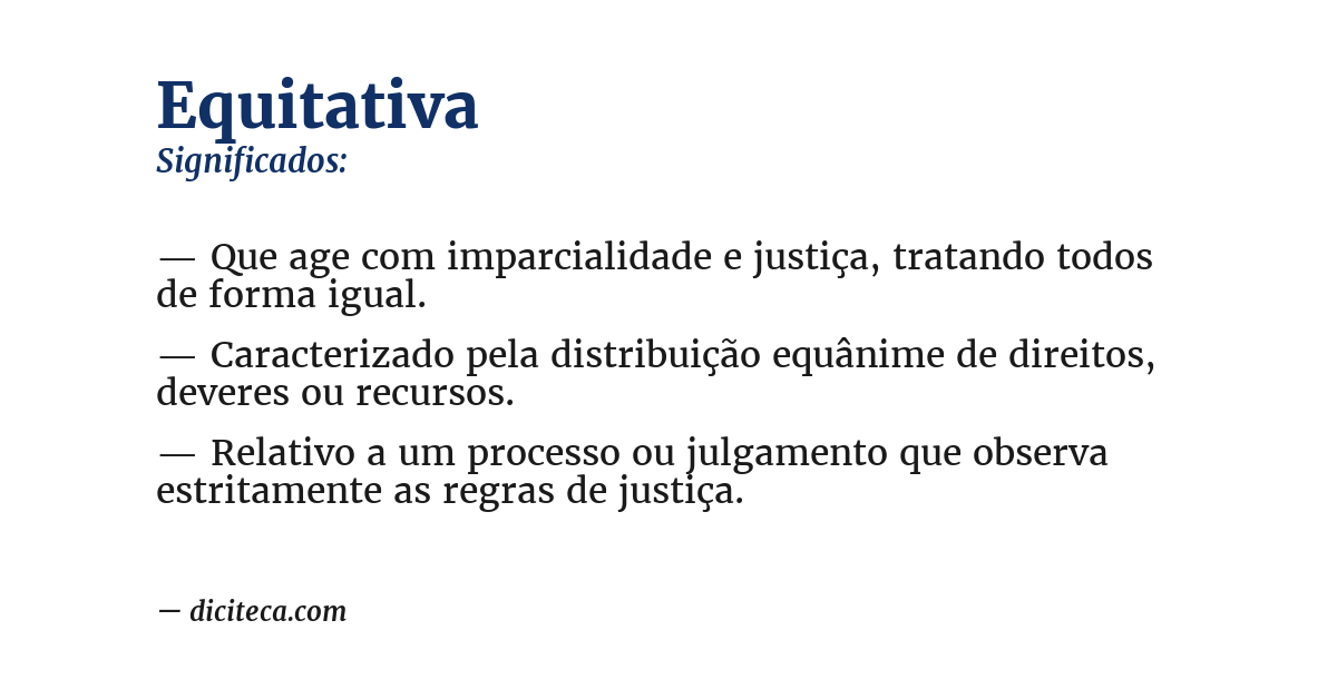 Significado de equitativa