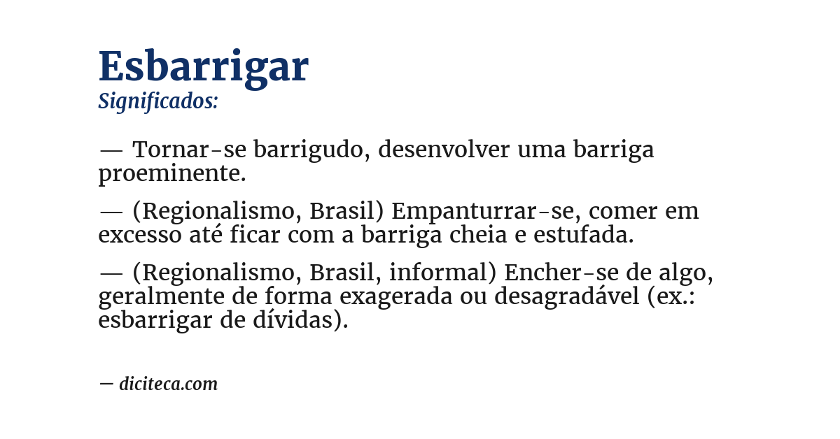 Significado de esbarrigar