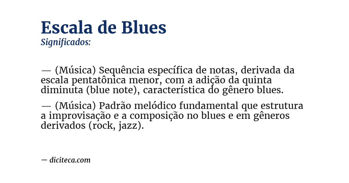 Significado de escala de blues