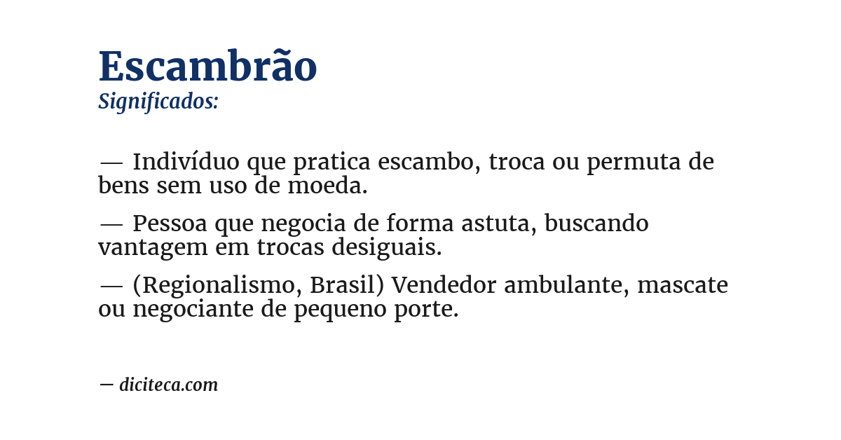Significado de escambrão