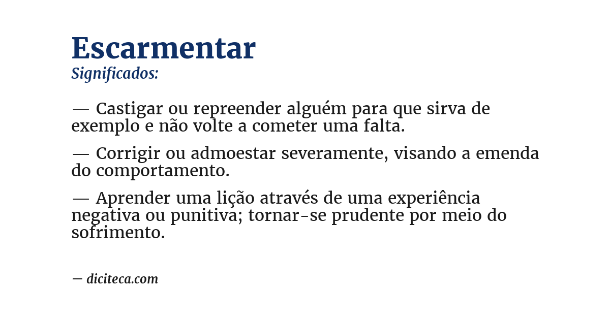 Significado de escarmentar