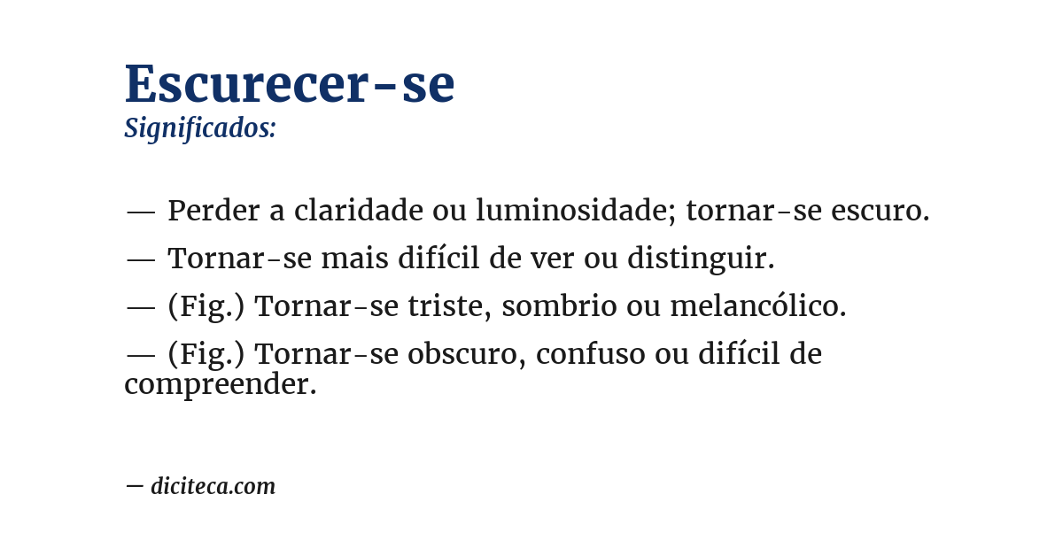 Significado de escurecer-se