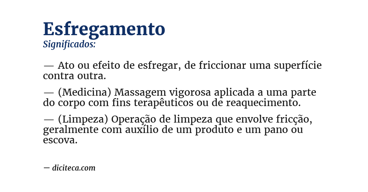 Significado de esfregamento