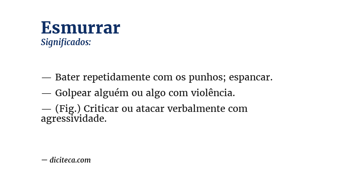 Significado de esmurrar