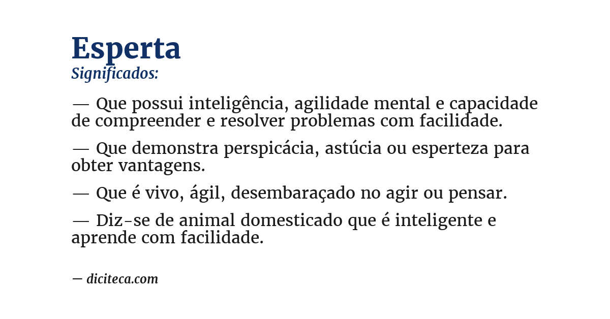 Significado de esperta