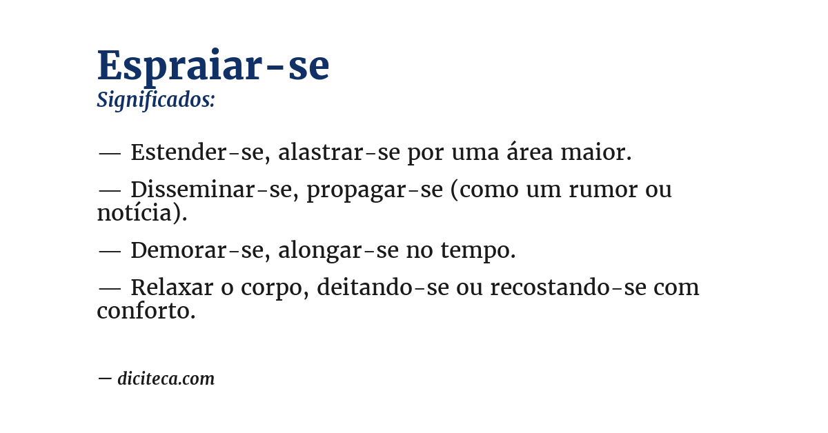 Significado de espraiar-se