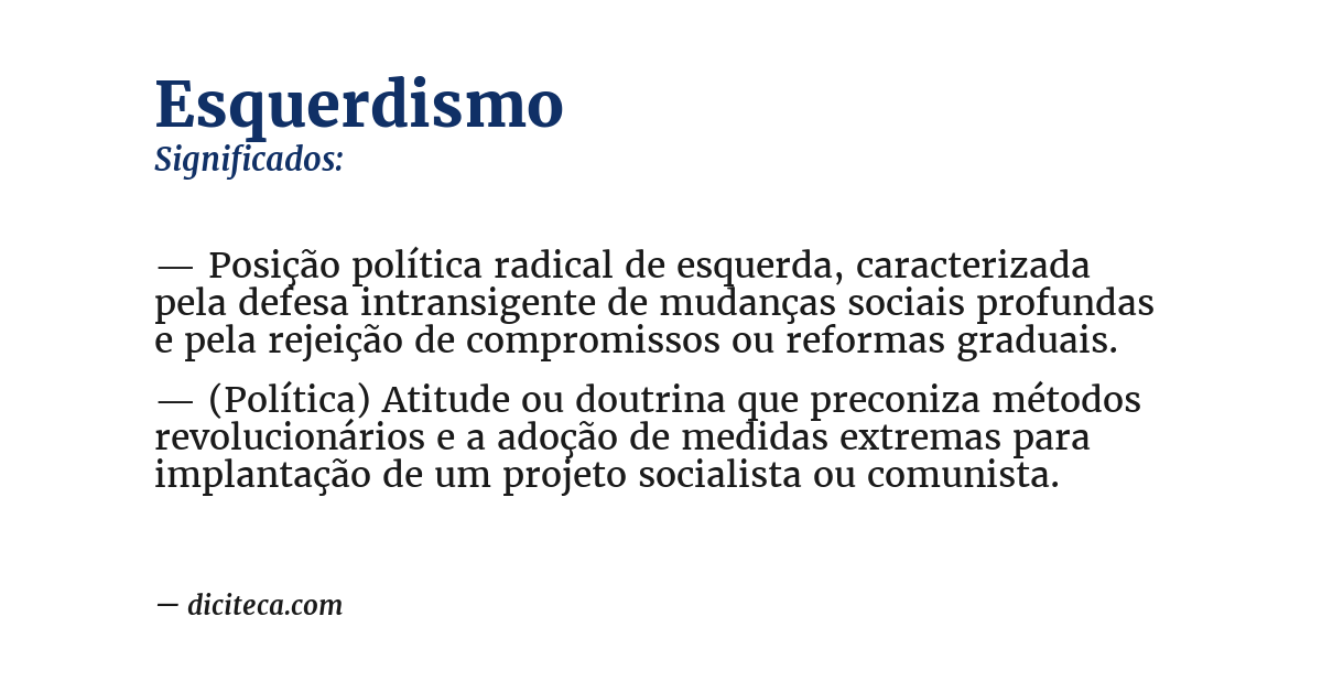 Significado de esquerdismo