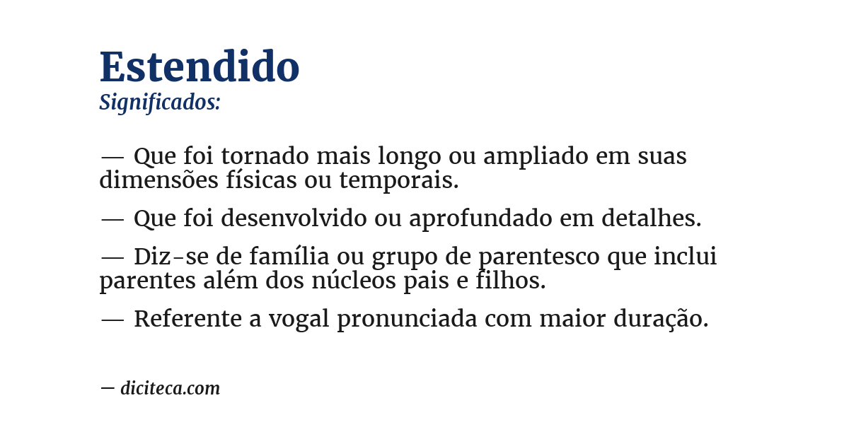 Significado de estendido