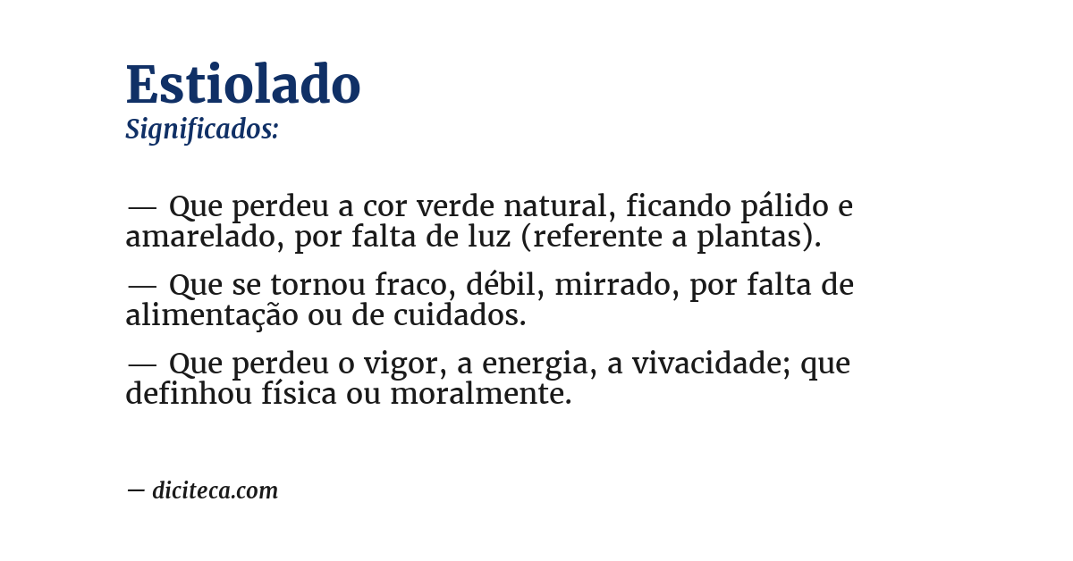 Significado de estiolado