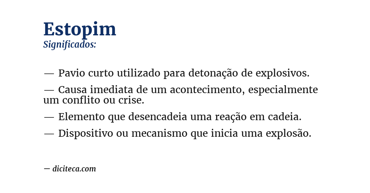 Significado de estopim