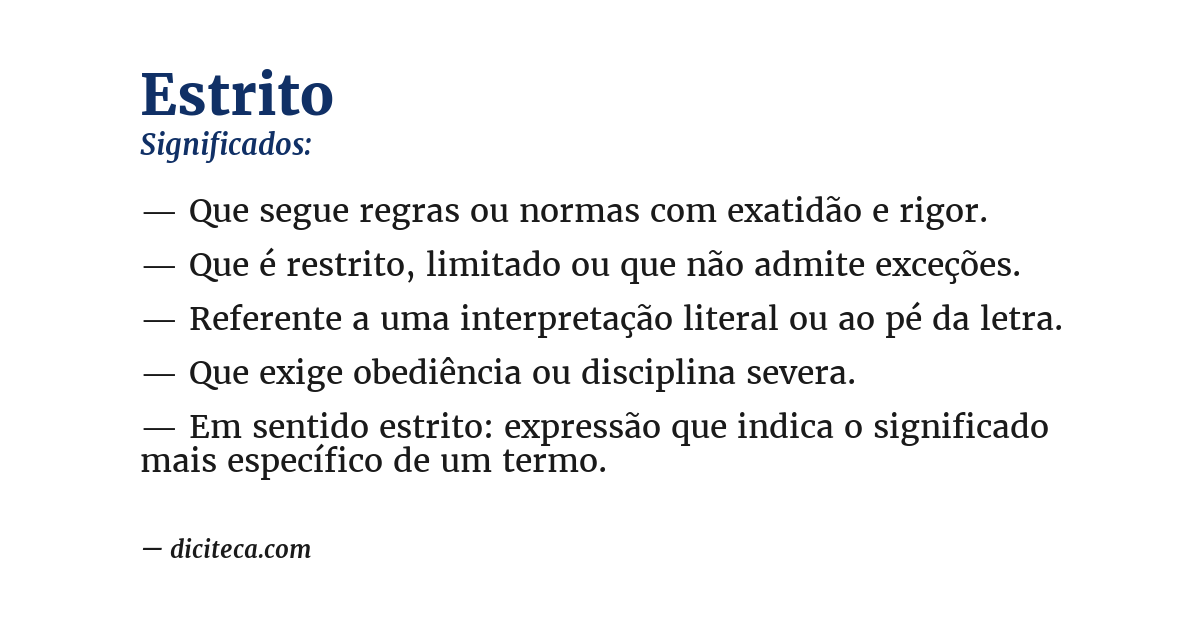Significado de estrito