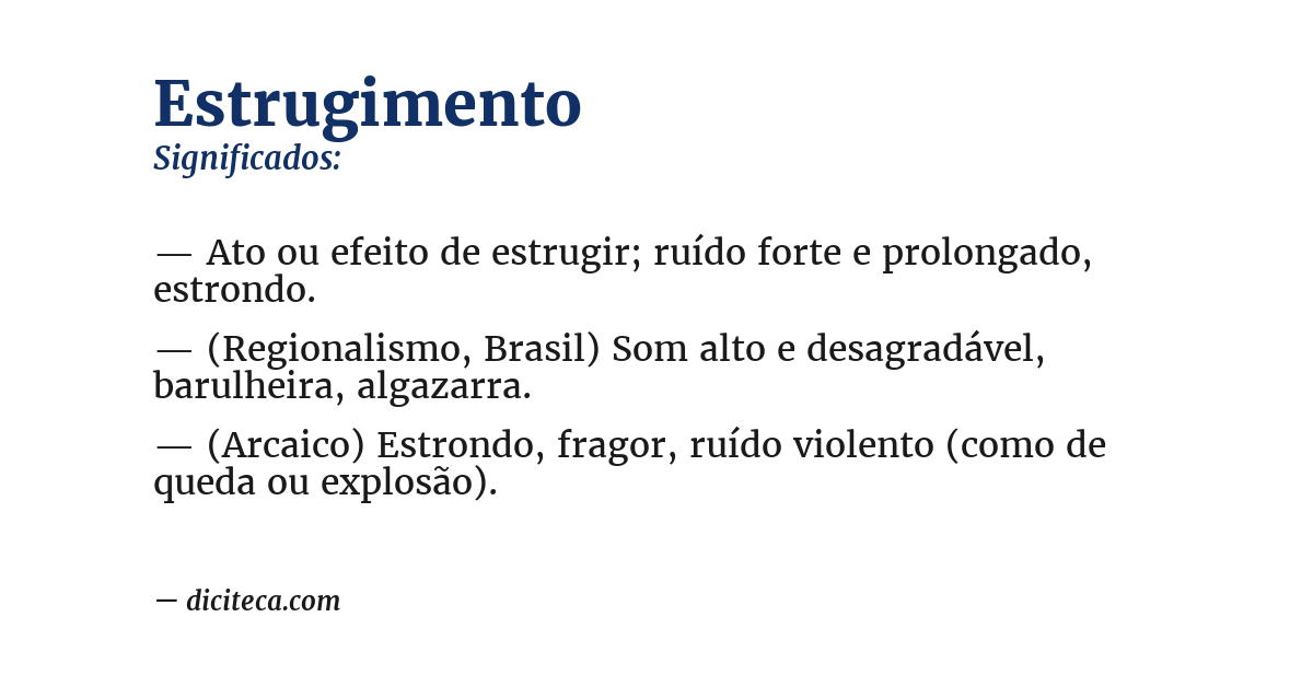 Significado de estrugimento