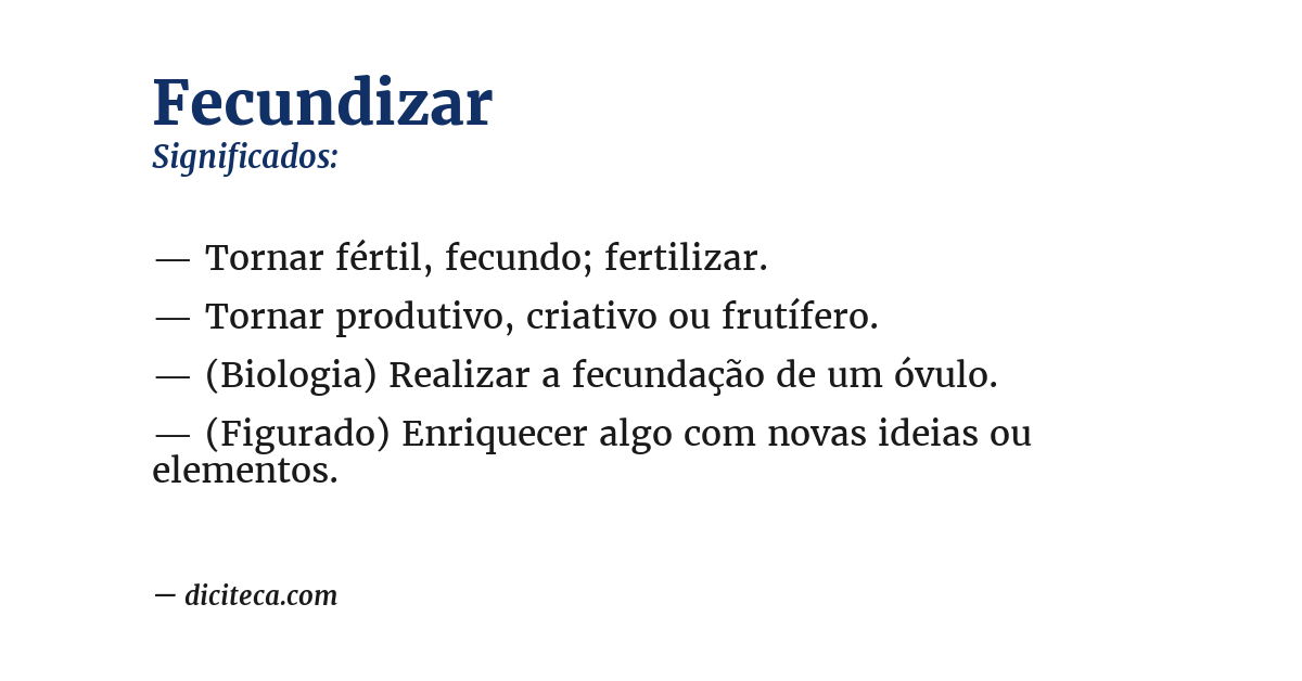 Significado de fecundizar