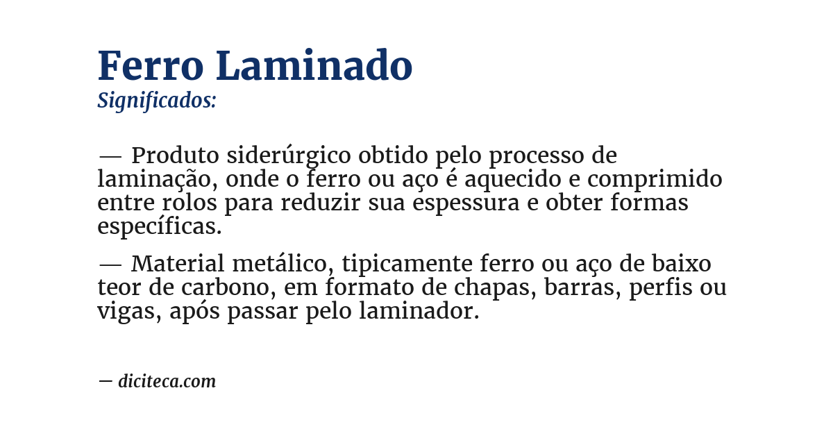 Significado de ferro laminado