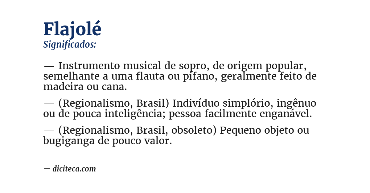 Significado de flajolé