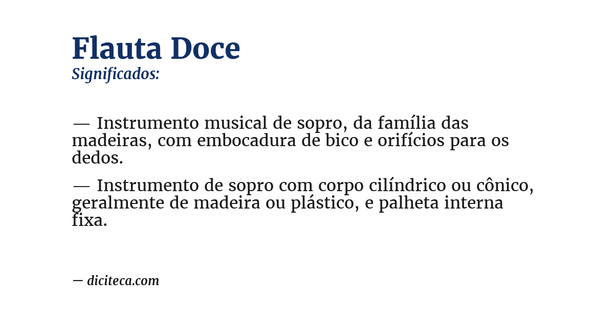 Significado de flauta doce