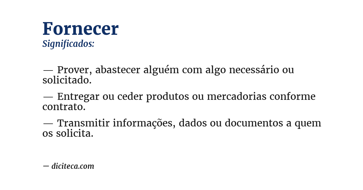 Significado de fornecer
