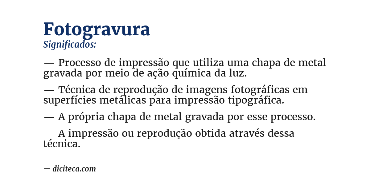 Significado de fotogravura