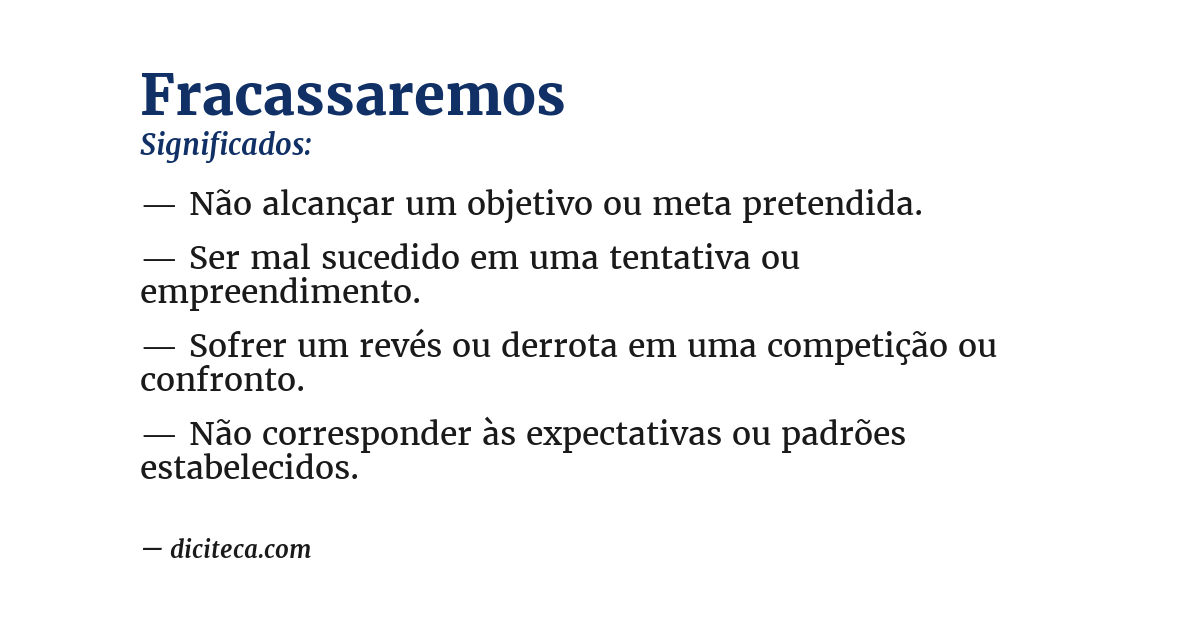 Significado de fracassaremos