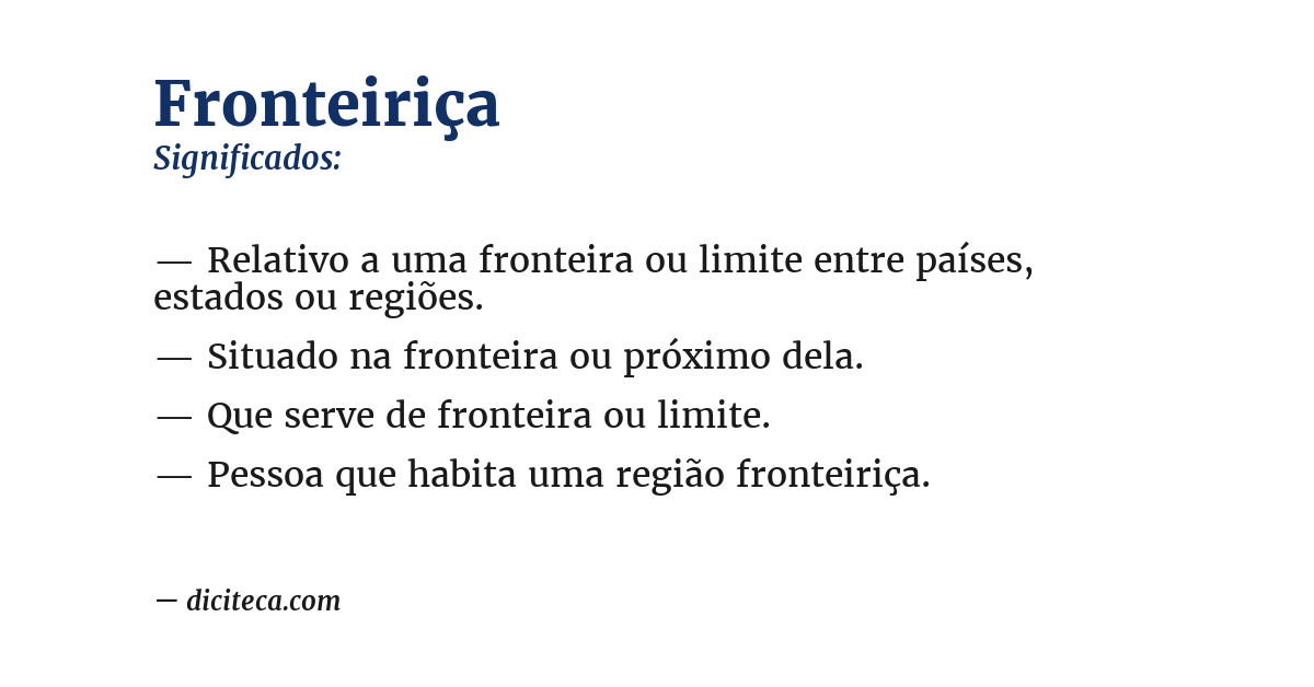Significado de fronteiriça