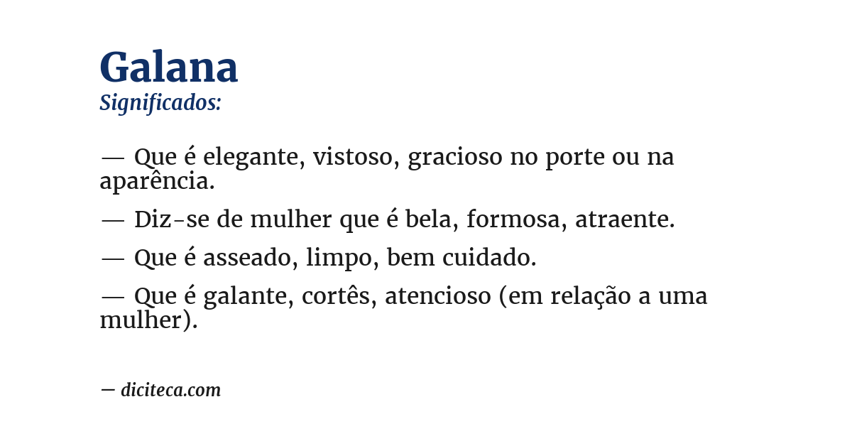 Significado de galana