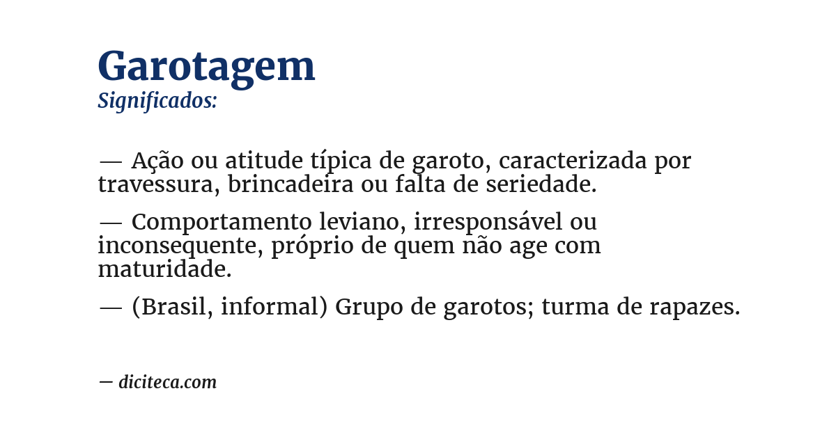 Significado de garotagem