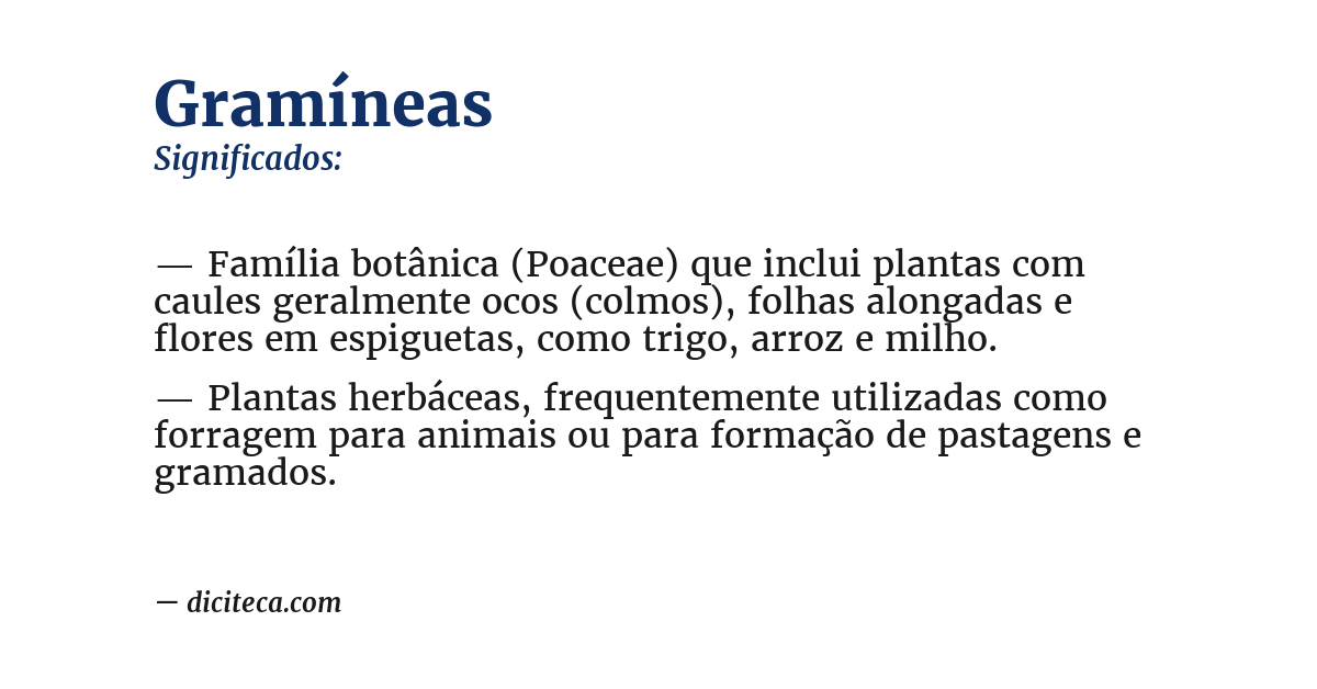 Significado de gramíneas