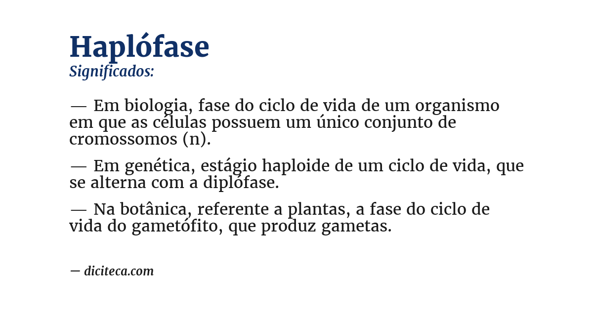 Significado de haplófase