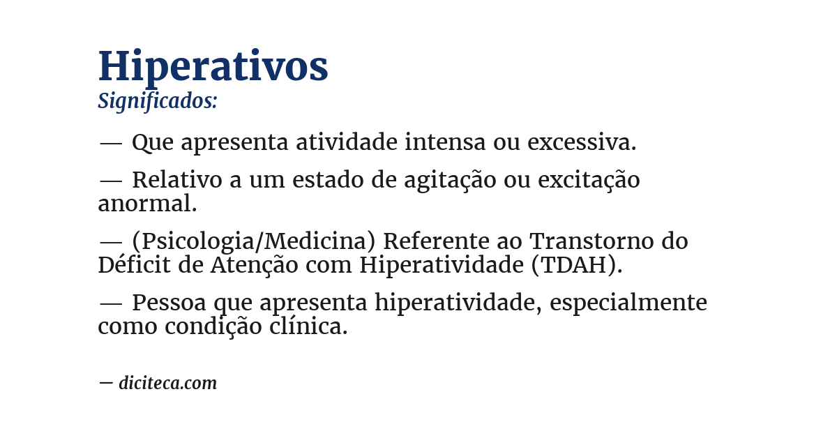 Significado de hiperativos