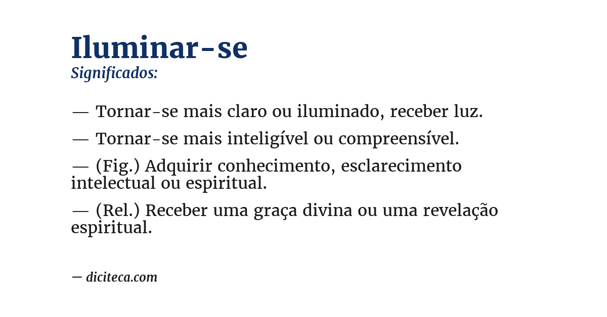 Significado de iluminar-se