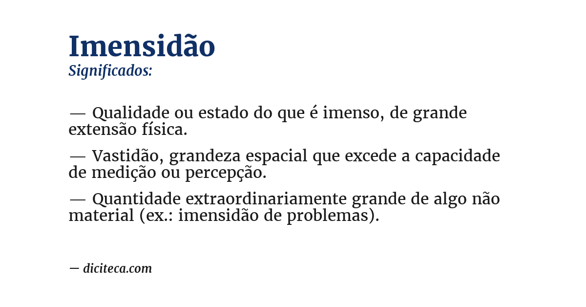 Significado de imensidão