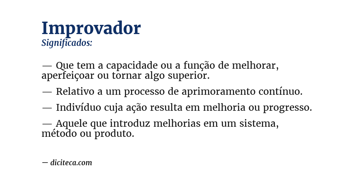 Significado de improvador