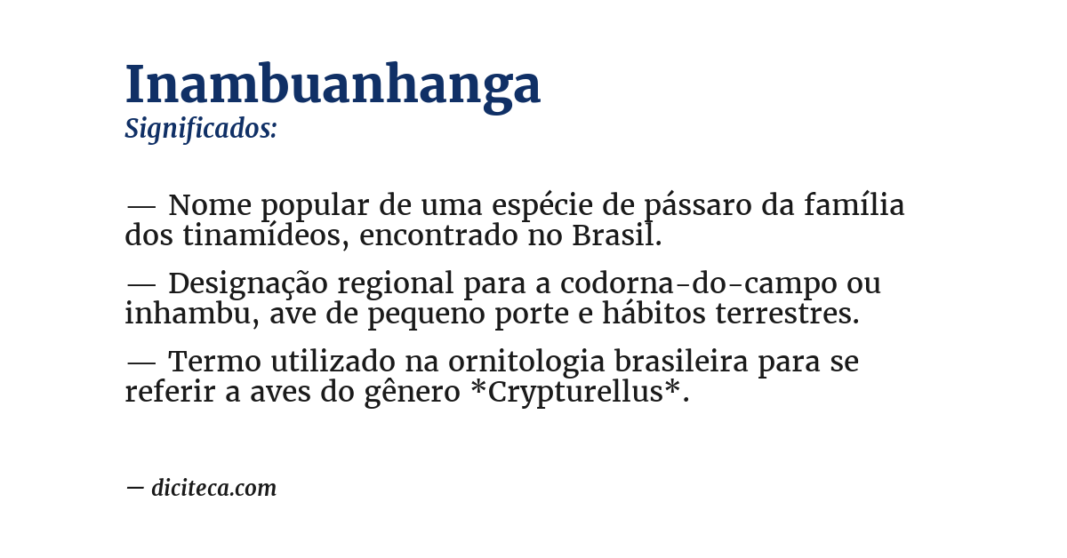 Significado de inambuanhanga