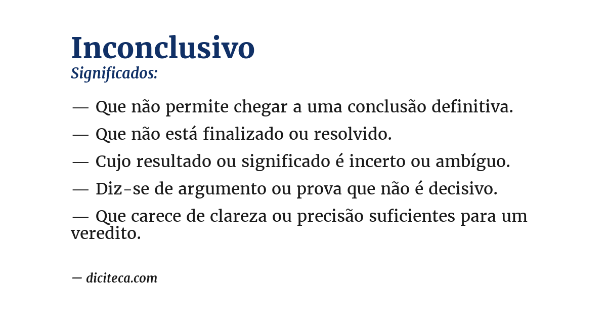 Significado de inconclusivo