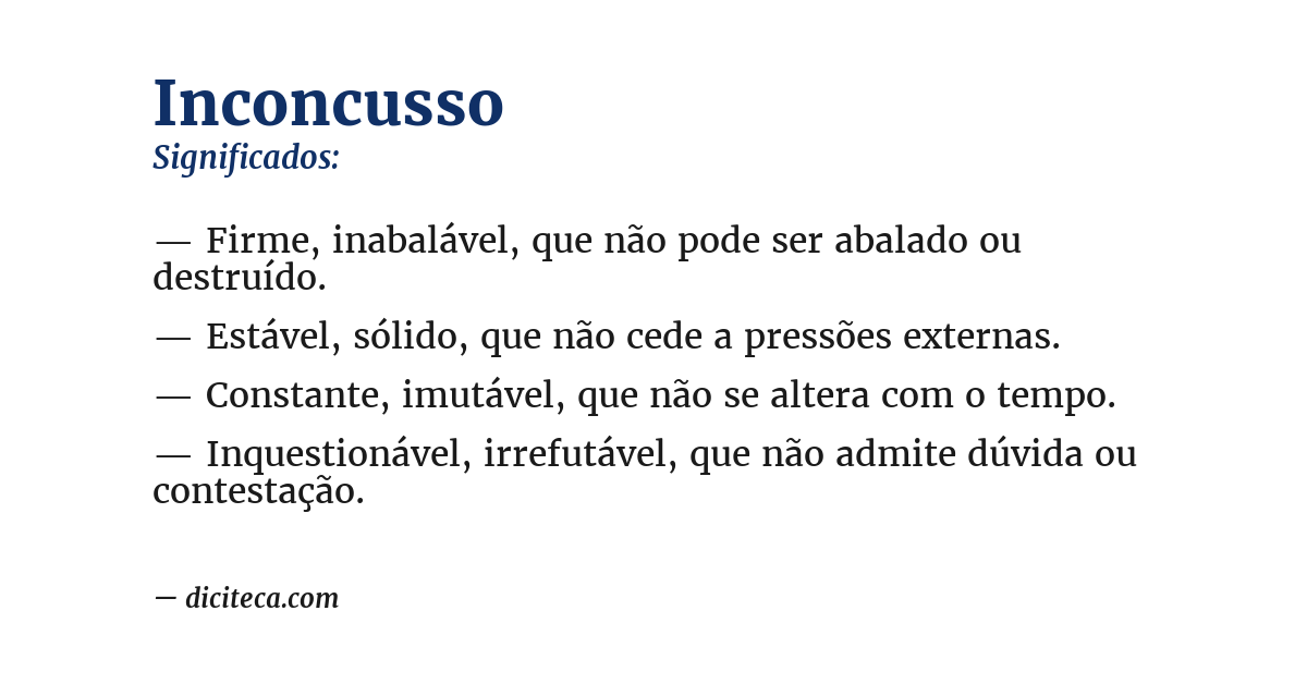 Significado de inconcusso